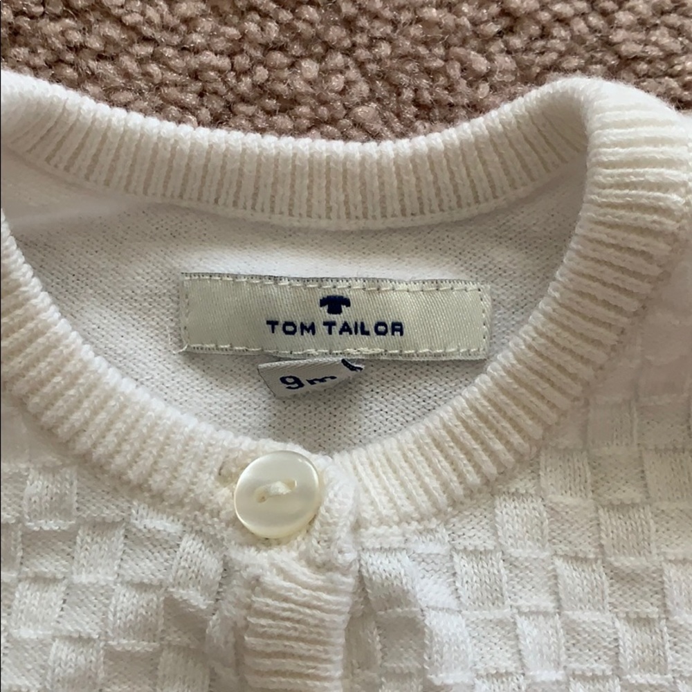 Tom tailor 9M 9 month white cardigan sweater - Picture 3 of 4